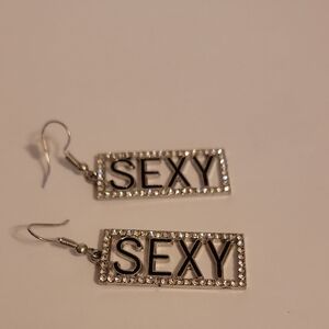 Chic Silver and Black Statement Earrings